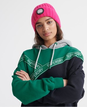 Superdry Orla Colour Block Női Kapucnis Pulóver Sötétkék | DSVTE2357